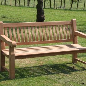 Robuuste teak tuinbank 166 cm 5 cm dik