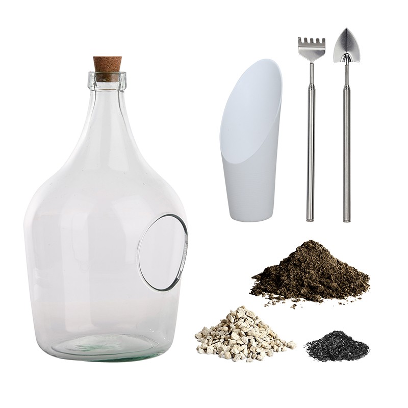 Esschert Design DHZ set open terrarium fles 3 liter.