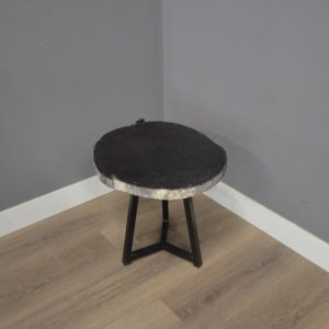 Bijzettafel van Zwart Versteend Hout 42 – 50 cm