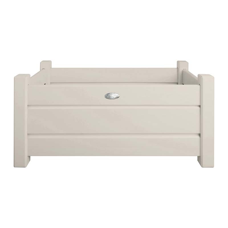 Esschert Design Rechthoekige houten plantenbakken, 2x wit - Afbeelding 3
