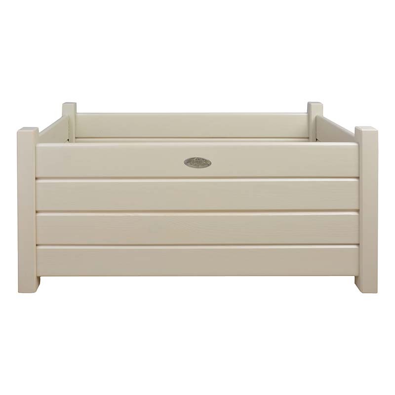 Esschert Design Rechthoekige houten plantenbakken, 2x wit - Afbeelding 4