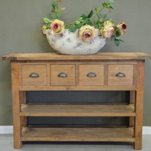 Sidetable van oud gerecycled teakhout