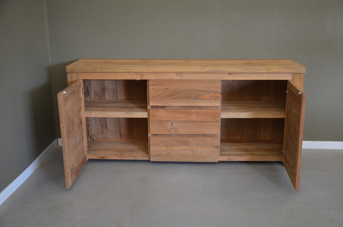 Strak teak dressoir - Afbeelding 9