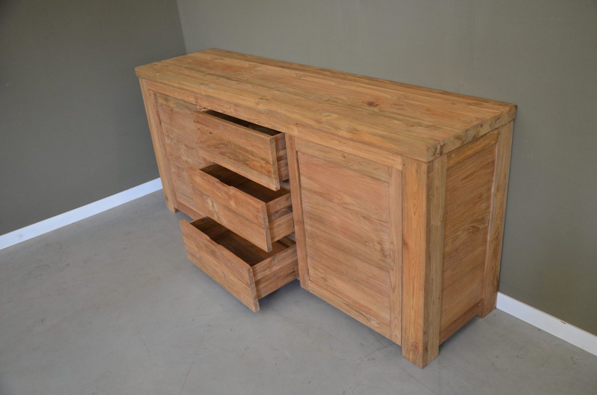 Strak teak dressoir - Afbeelding 7