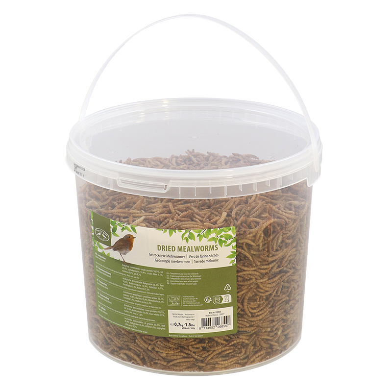 Esschert Design Gedroogde meelwormen 0,7 kg in emmer