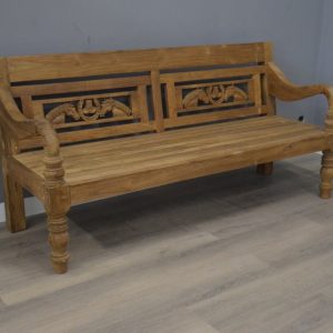 Handgedecoreerde Teakhouten Tuinbank