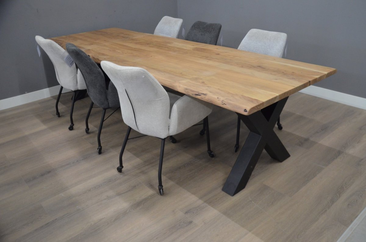Industriële acacia eettafel 300 cm – Industriële acacia eettafel 3 meter - Afbeelding 3