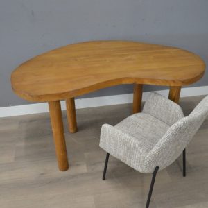 Nier vormig teak bureau 140 cm