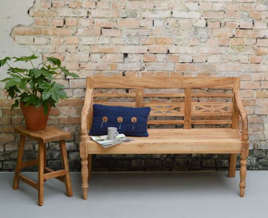 Teak stationsbank / teak tuinbank 190 cm - Afbeelding 9