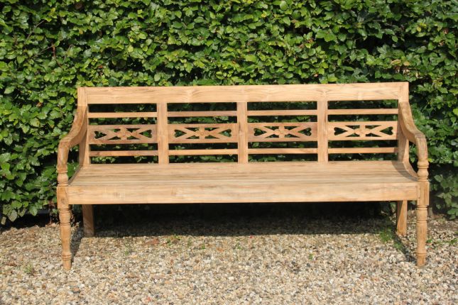 Teak stationsbank / teak tuinbank 190 cm - Afbeelding 6