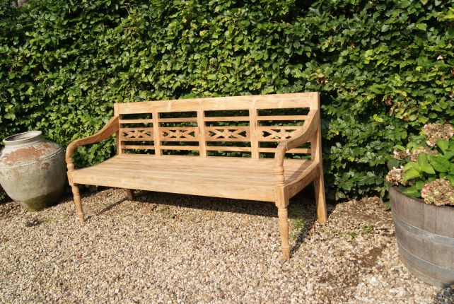 Teak stationsbank / teak tuinbank 190 cm - Afbeelding 7