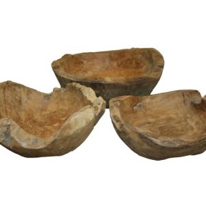 Teak schalen ~35 cm doorsnede