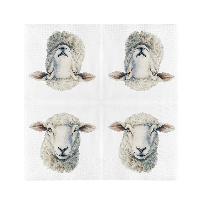 Esschert Design Papieren servetten schaap 33 x 33 cm - Afbeelding 2