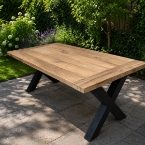 Teak tuintafel 200 cm X poot