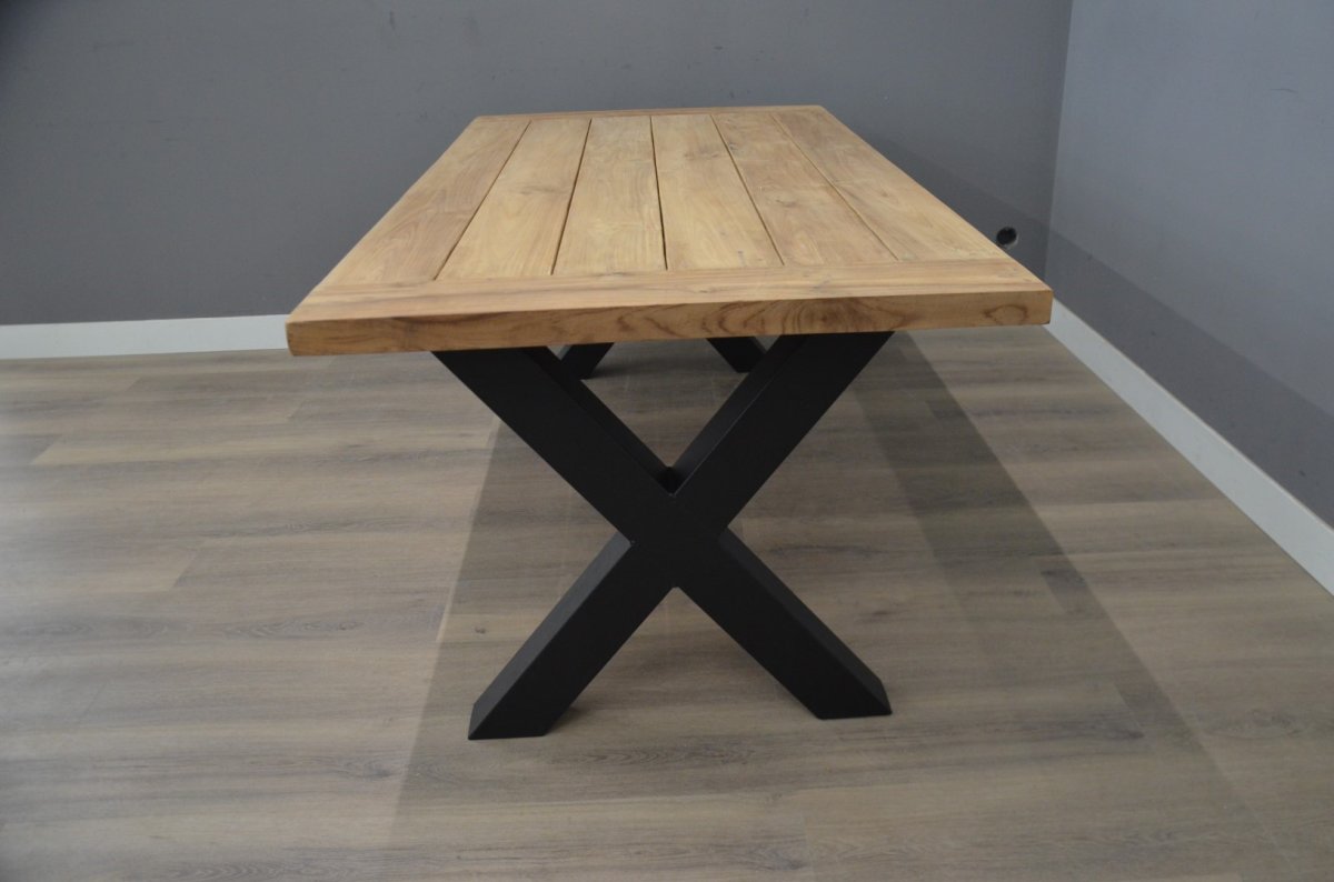 Teak tuintafel 200 cm X poot - Afbeelding 4