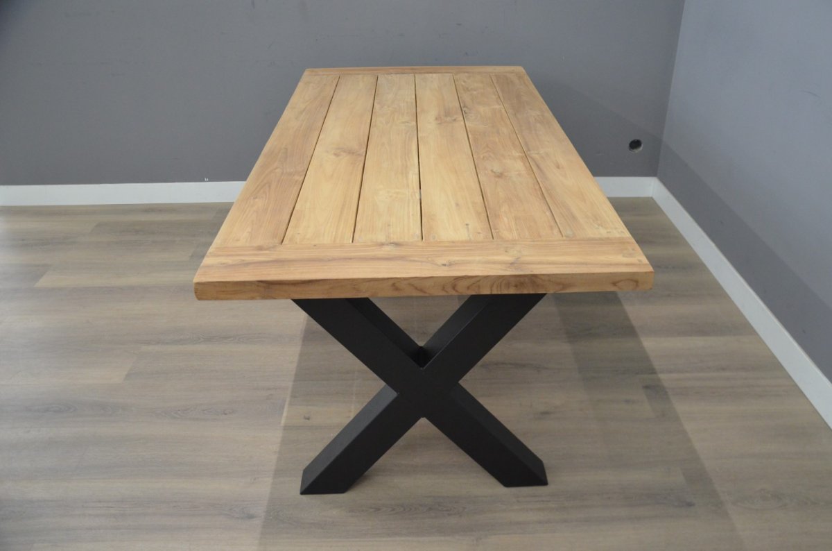 Teak tuintafel 200 cm X poot - Afbeelding 3