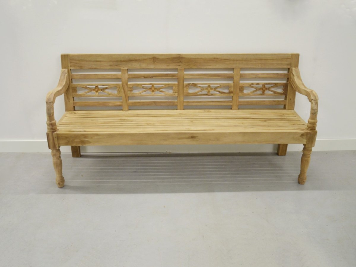 Teak stationsbank / teak tuinbank 190 cm - Afbeelding 3