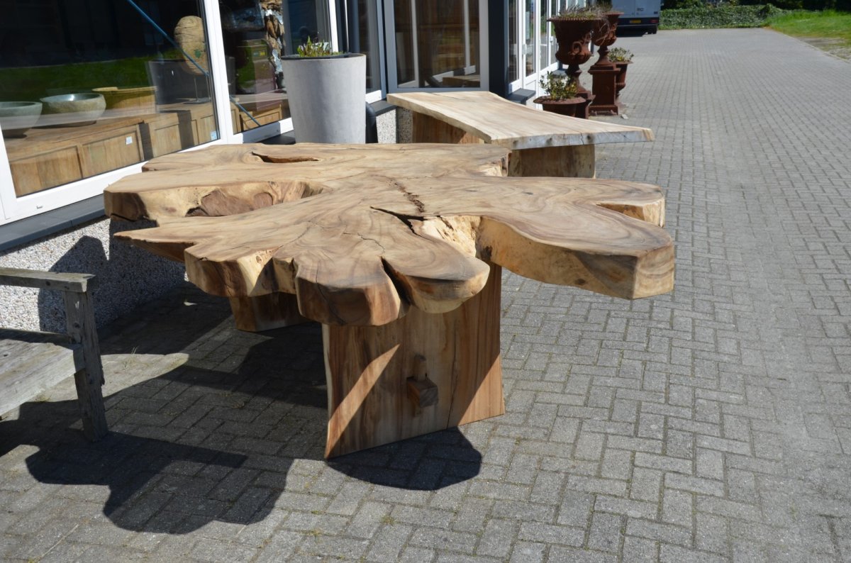 Ronde suar boomstamtafel xxl 200 – 300 cm - Afbeelding 4