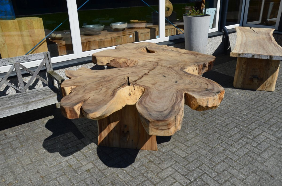 Ronde suar boomstamtafel xxl 200 – 300 cm - Afbeelding 3
