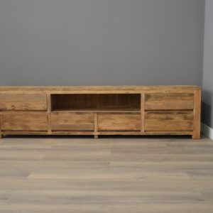 Tv-meubel van ruig teak 240 cm