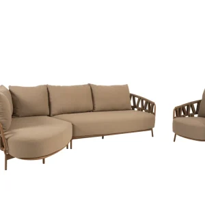 Chaise longue loungeset Biarritz + loungestoel Biarritz amber 3-dlg