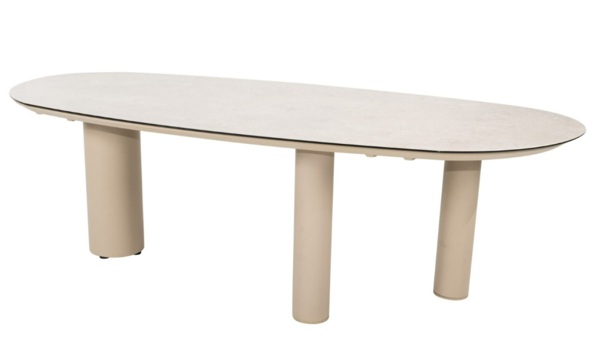 Denia tafelblad printed keramiek 290 x 110 cm latte