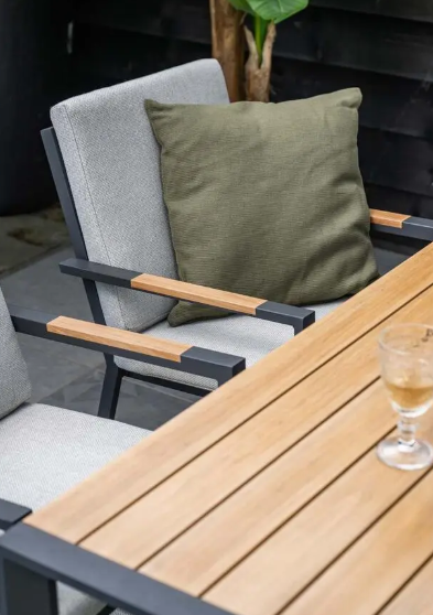 Dining tafel Felini 160 cm + Dining stoel Felini 5-dlg - Afbeelding 4