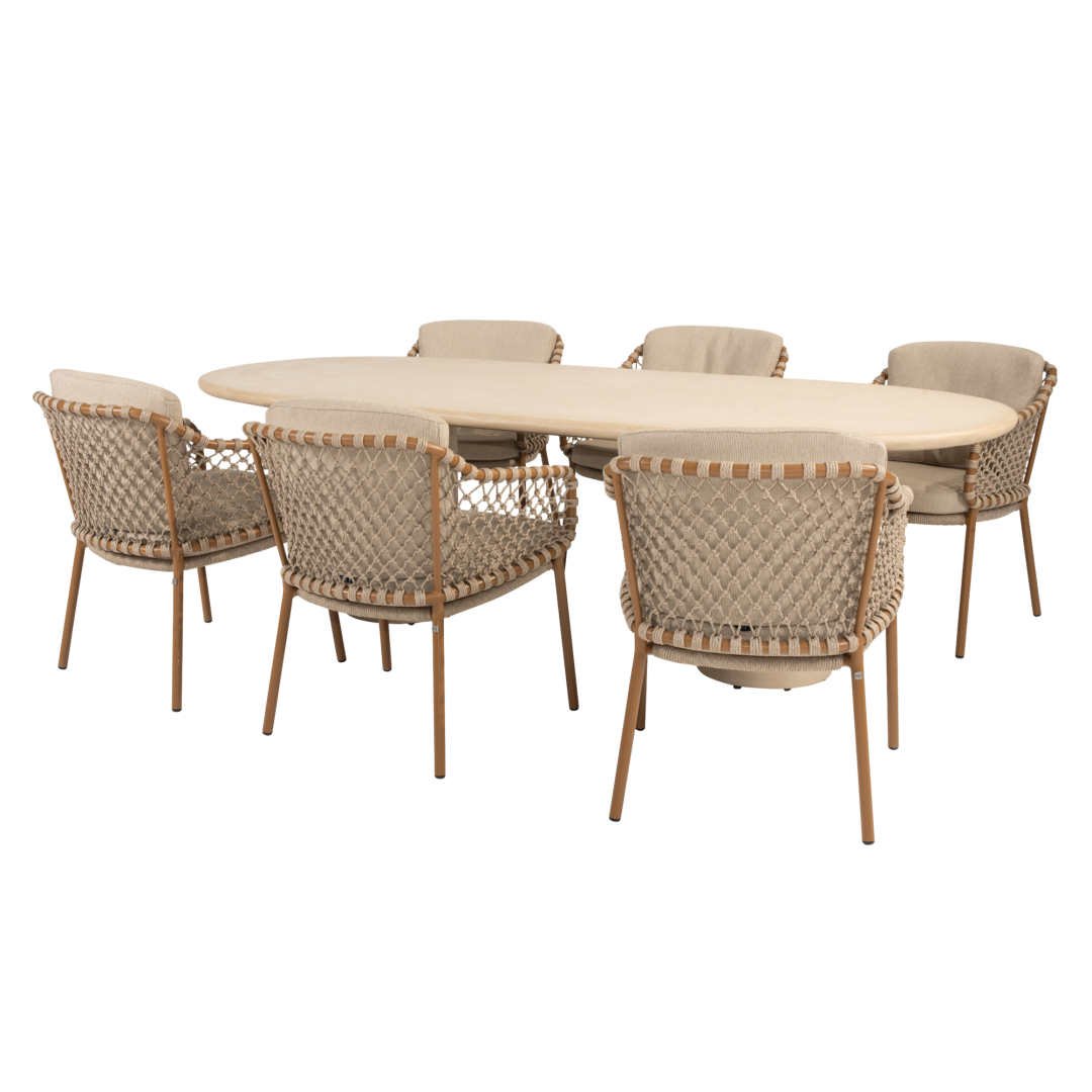 Dining tafel Hampton mortex 240 cm + Dining stoel Martinique 8-dlg - Afbeelding 2