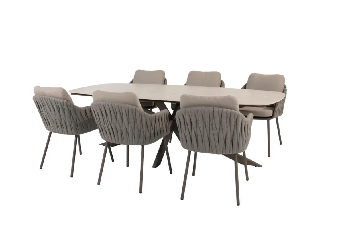Dining tafel Prado terre 240 cm + Dining stoel Cannes 8-dlg - Afbeelding 2