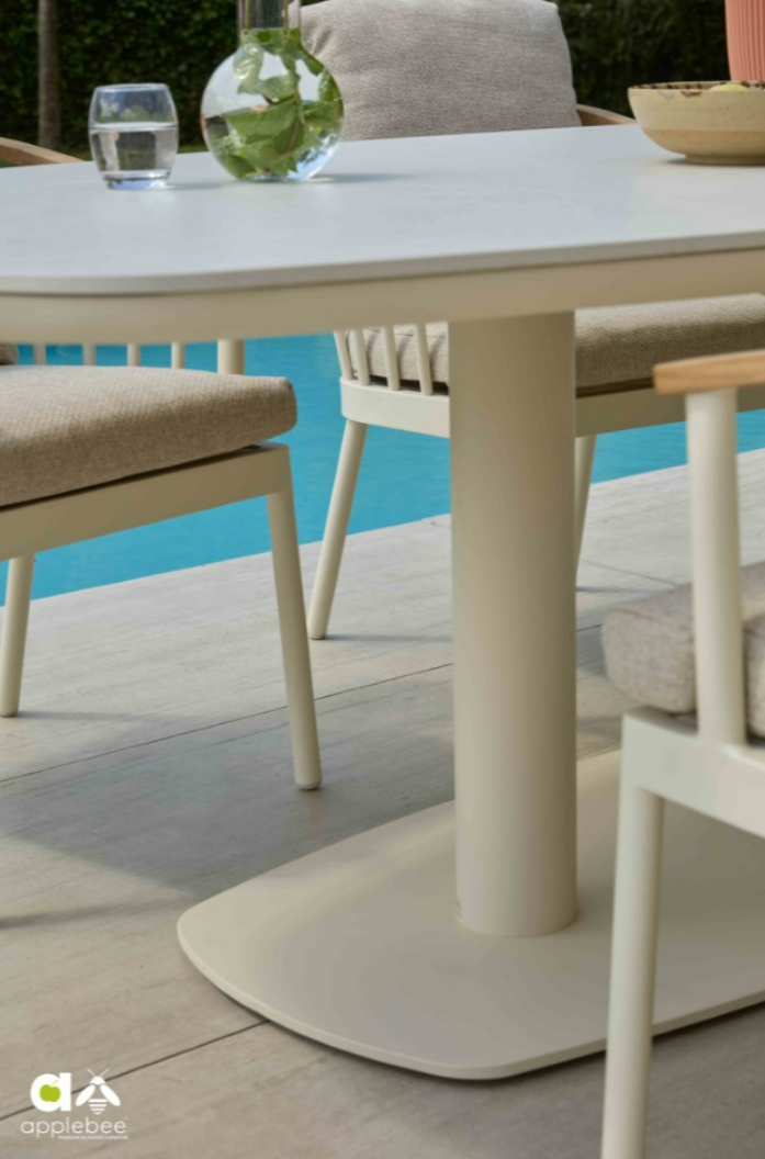 Melville false oval 280x110cm Oyster/Oyster – dining table base