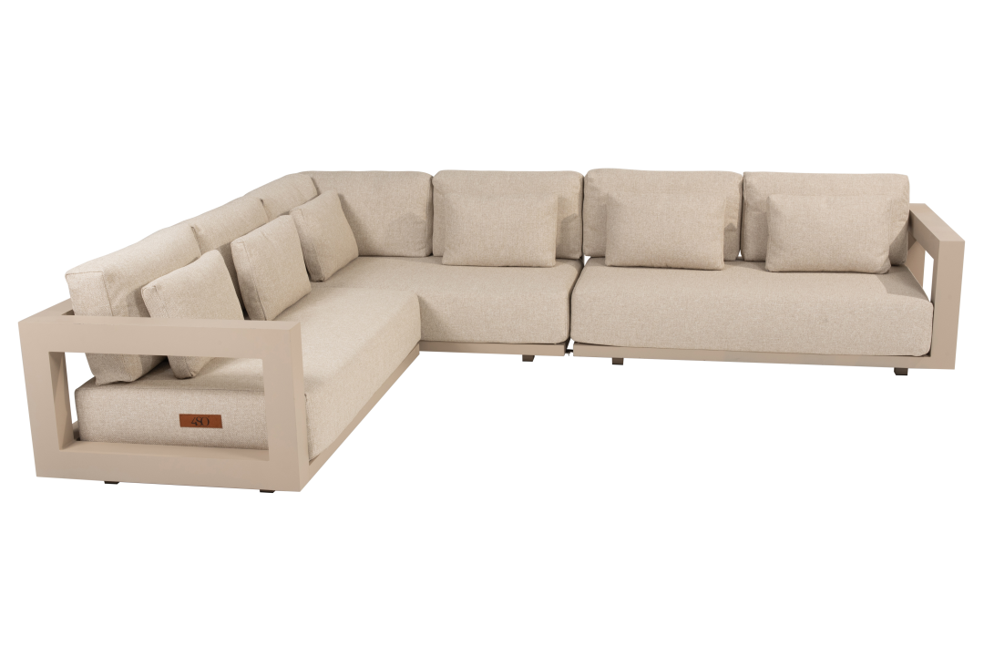 Metropolitan modulaire 2.5-zits lounge bank latte, armleuning links incl. 5 kussens - Afbeelding 4