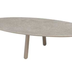 Salute ovale salontafel latte met keramisch tafelblad 120 x 65 cm (H 30)