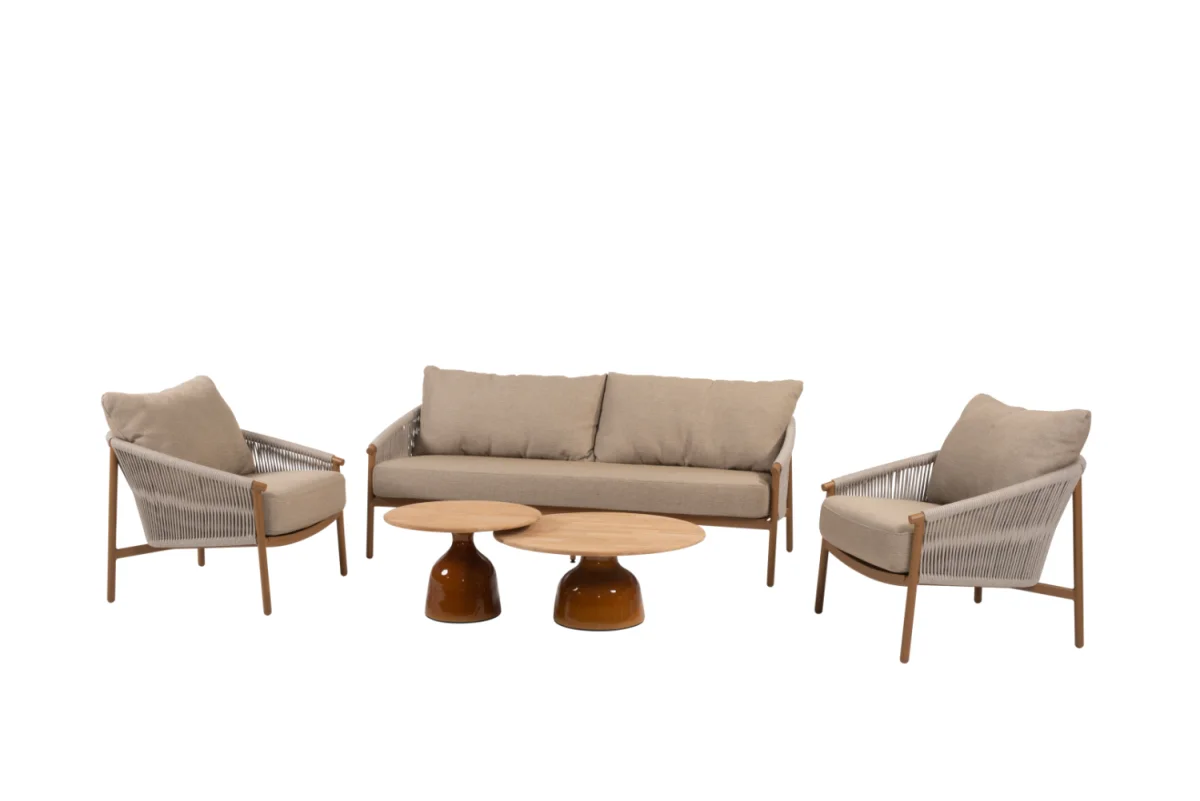 Stoel-bank loungeset Milos + Loungetafel set June 7-dlg - Afbeelding 2