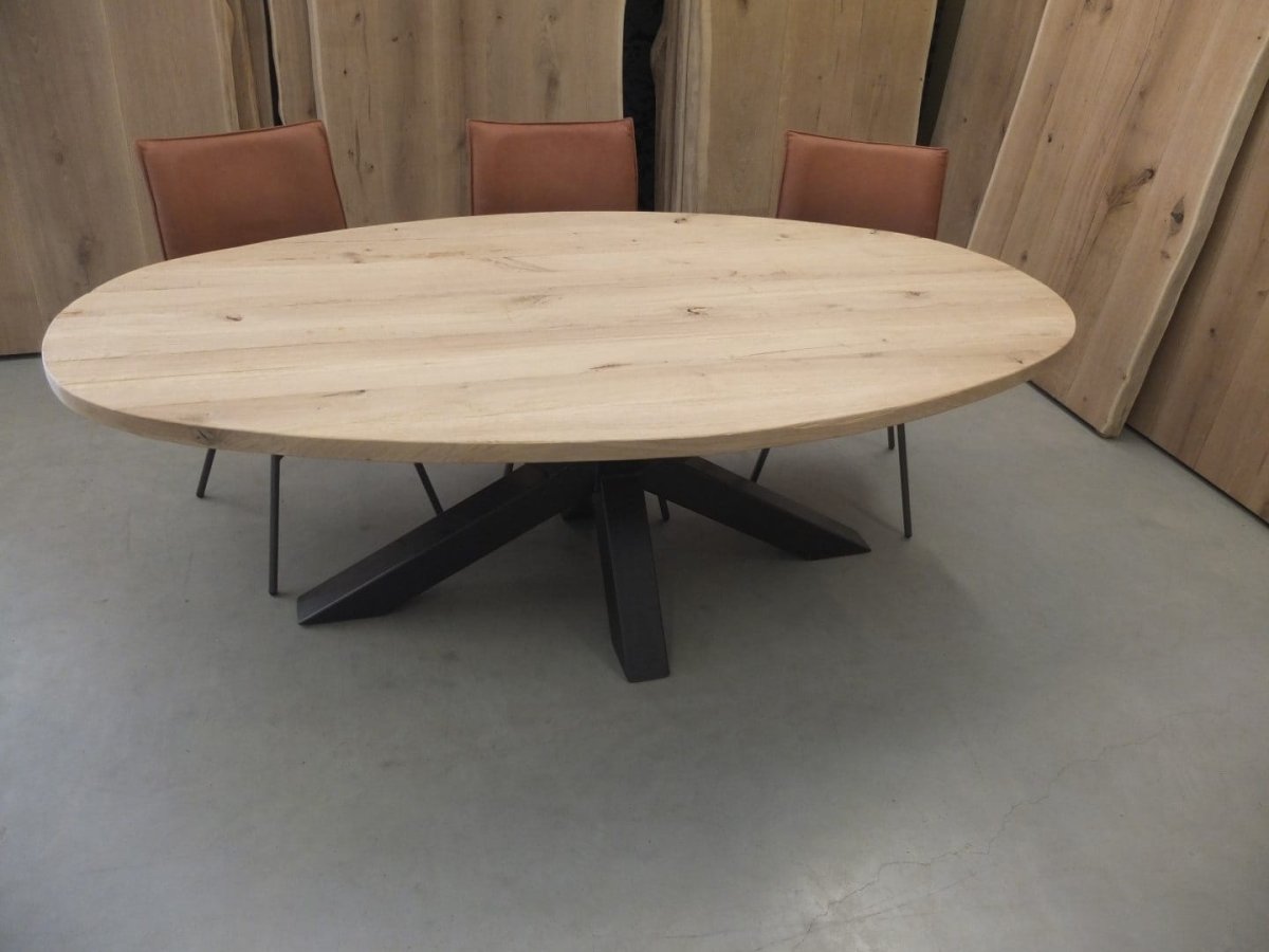 Ovale vergadertafel van massief eiken, diverse afmetingen - Afbeelding 7