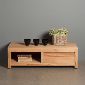 Strakke teak tv kast 120 cm corona