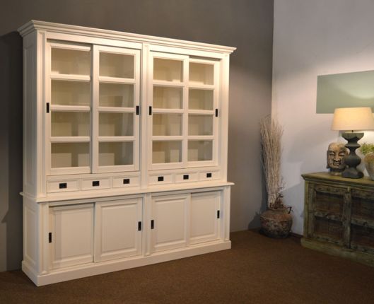 Witte vitrinekast / winkelkast 250 cm