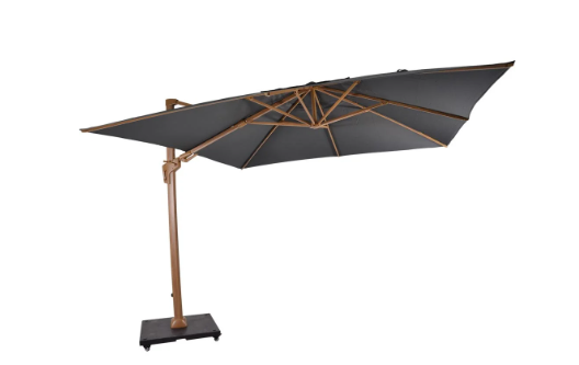 Zweefparasol VirgoFlex Houtlook-Grijs 3×3 mtr